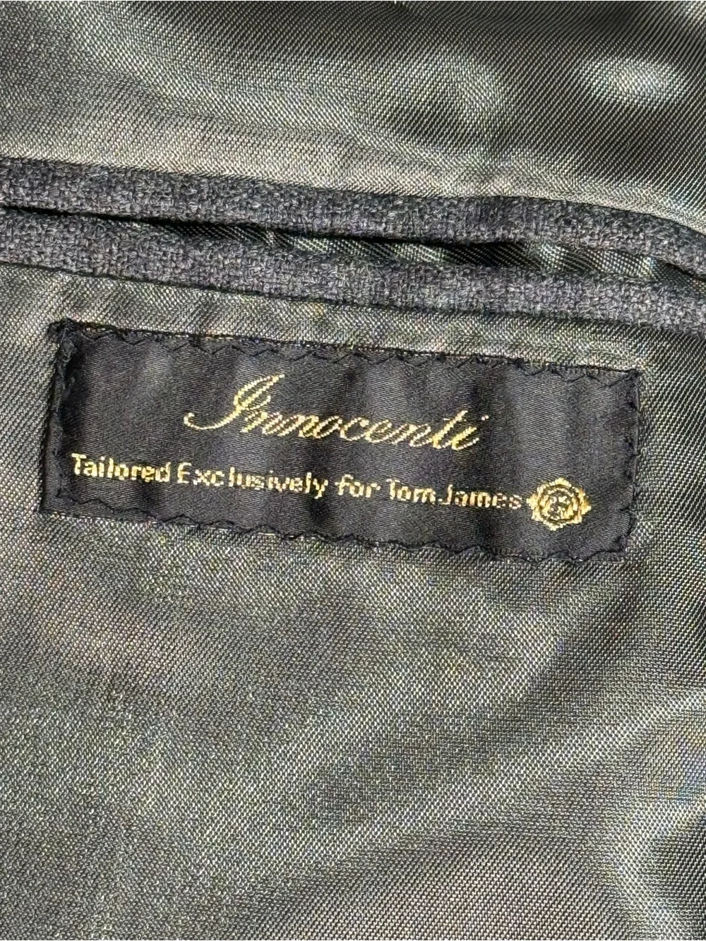 VTG Tom James Innocenti 100% Wool Men’s Three Button Sport Coat Blazer Grey 48L